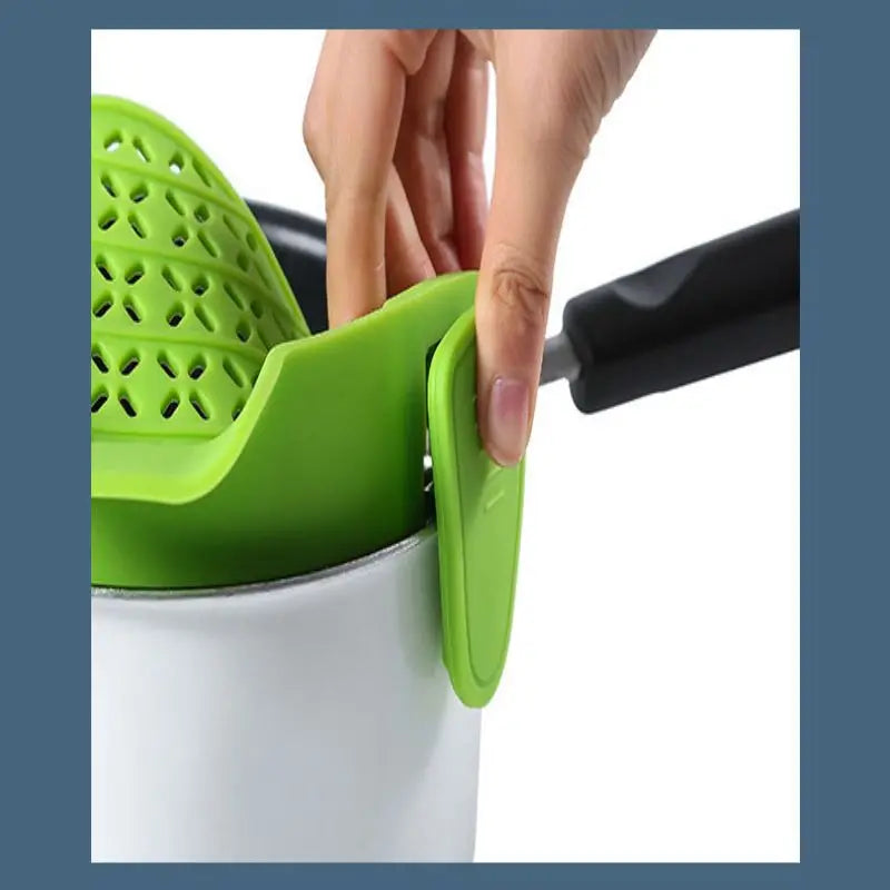 Universal Silicone Clip-On Pan Pot Strainer Anti-Spill Pasta