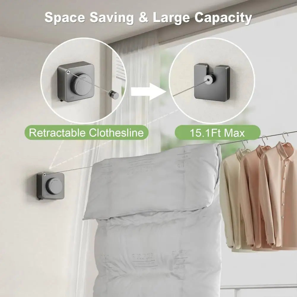 1m/4 2m Retractable Clothesline Stainless Seel Clothes-Drying