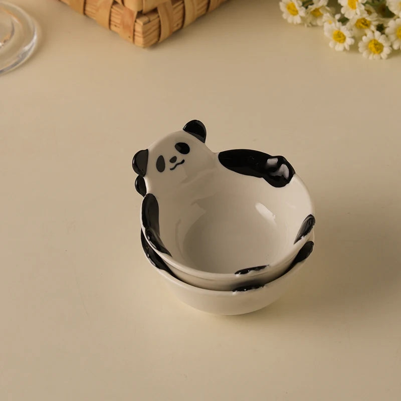 Panda Ceramic Dipping Dish Cute Shaped Mini Bowl