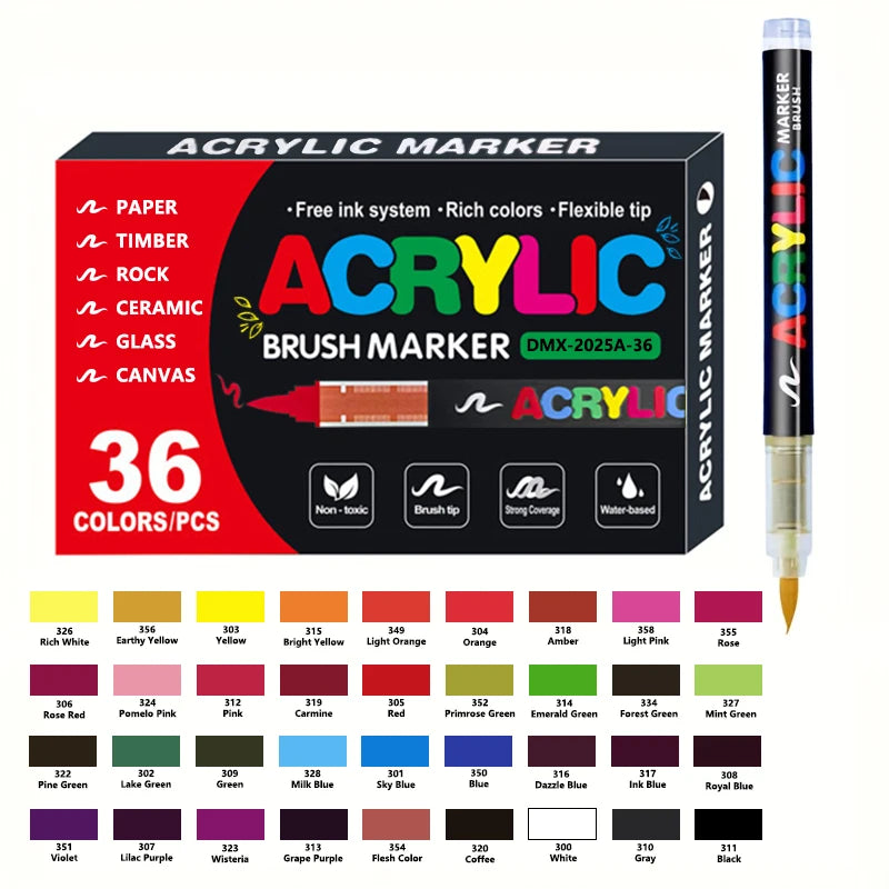 12-366 Colors Acrylic Paint Pen Markers Acrylic Felts