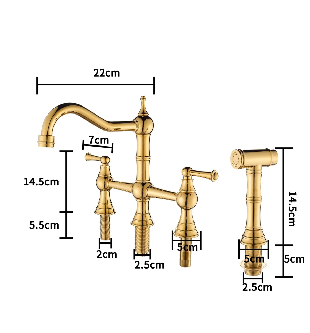 Basin Faucet Cold Faucet Brass Double-Handle Swivel Sink