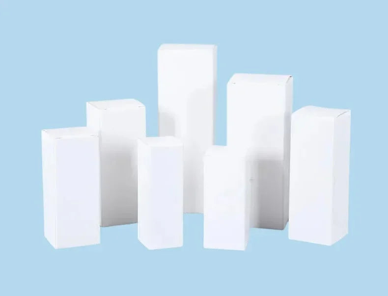 50pcs Small Long Tube Cardboard Box Blank Paper