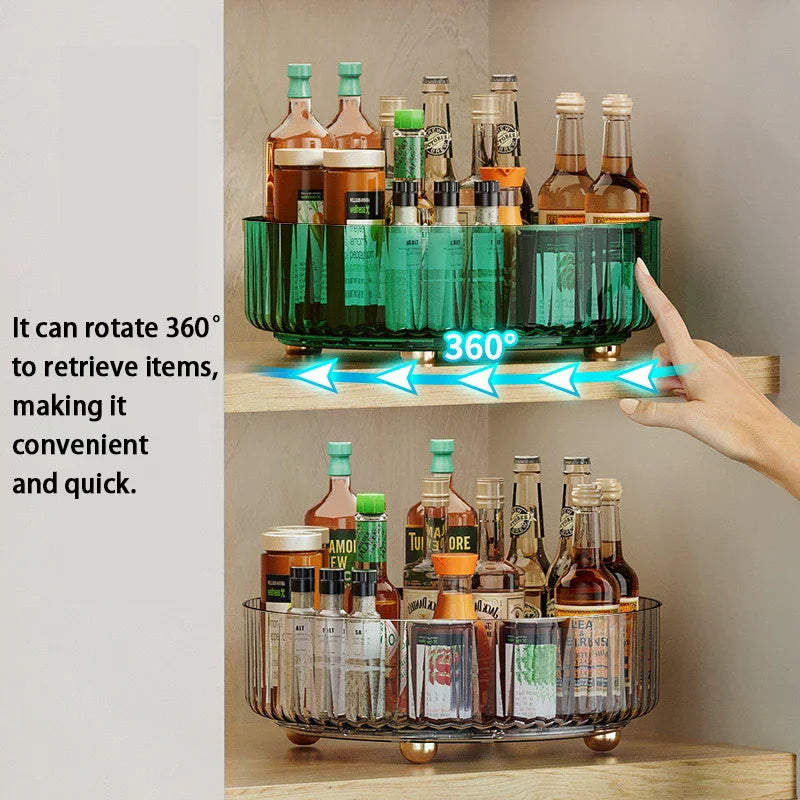 Rotating Spice Rack Kitchens Multi-Functional Storage Tray