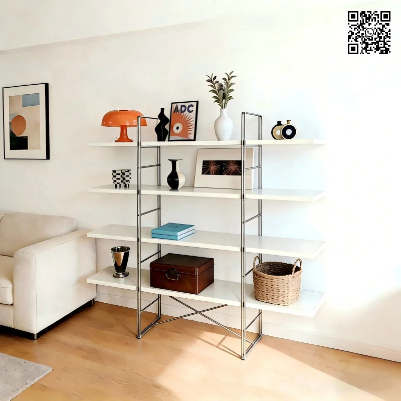 Solid Stainless Steel Bookshelf Multi-Layer Storage Rack