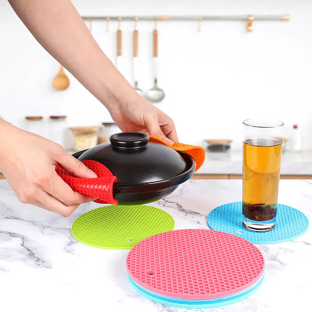 Silicone World Silicone Insulation Pad Round Honeycomb Mat
