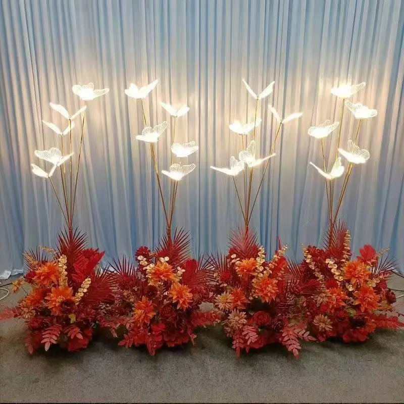 4/8pcs Wedding Acrylic Glowing Brush Butterflies Road Guide