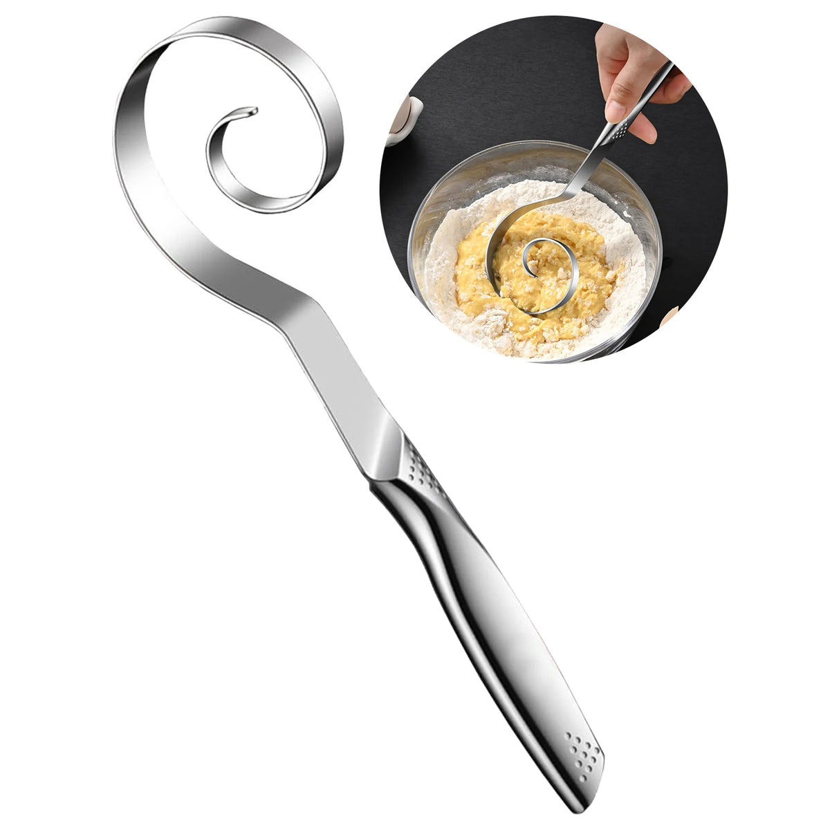 Danish Dough Whisk Stainless Steel Handheld Bread Blender