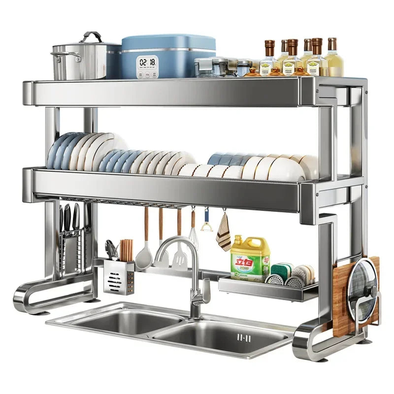 304 Stainless Steel Sink Storage Rack Layers Shelf