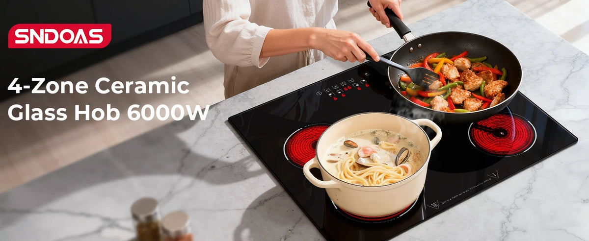 6000w Built-In Ceramic Hob Zone Induction Cooktop Touch