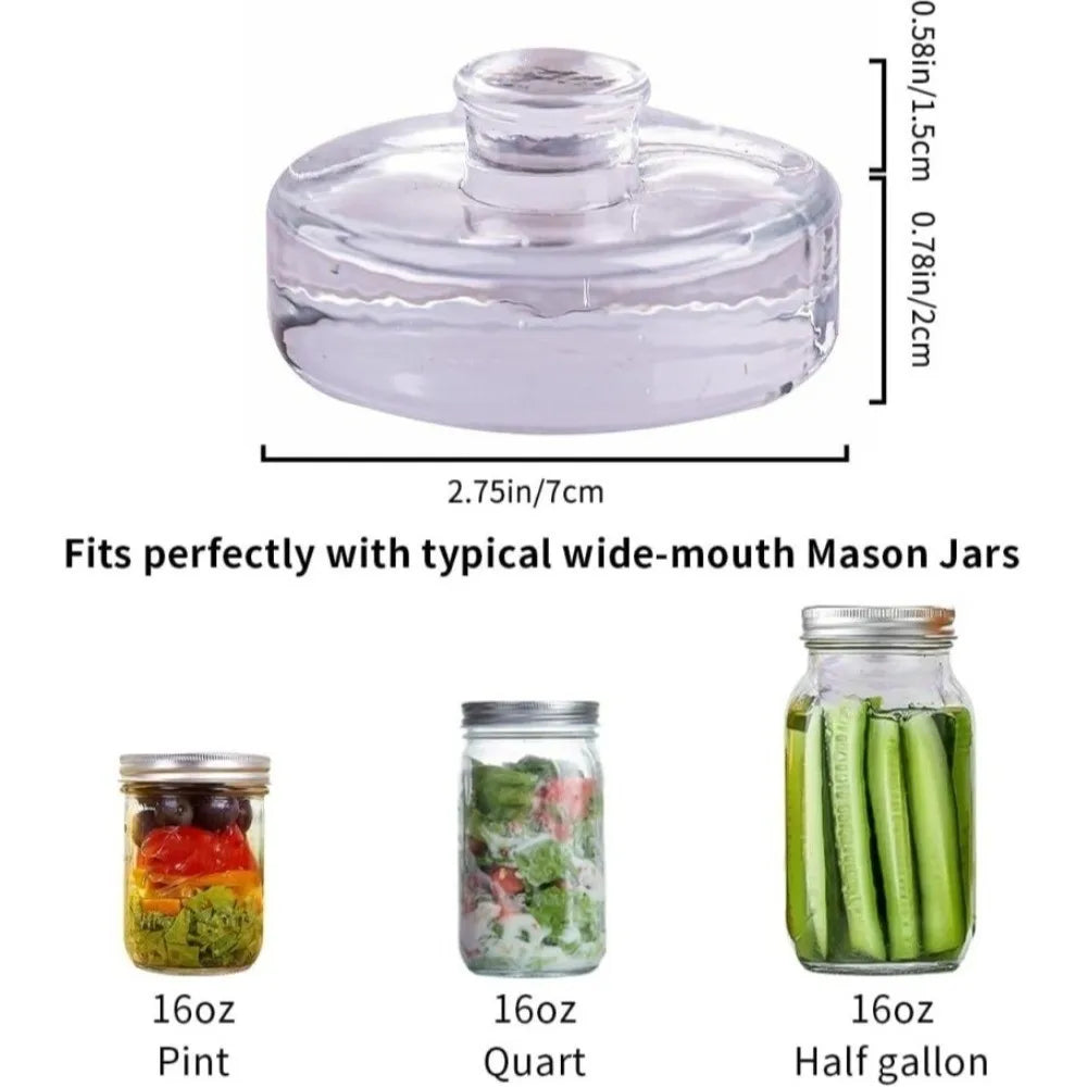 Fermented Glass Weights Clear Handle Wide Mouth Mason