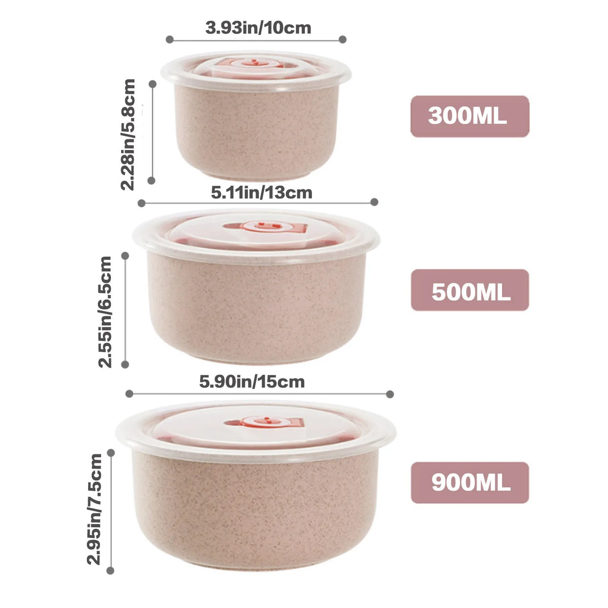 3pcs Food Storage Containers Bento Box Lightweight Food