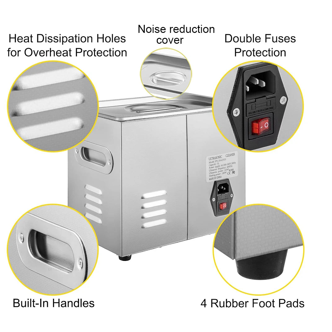 Ultrasonic Cleaner Heater Ultrasound Cleaning Machine Jewelry