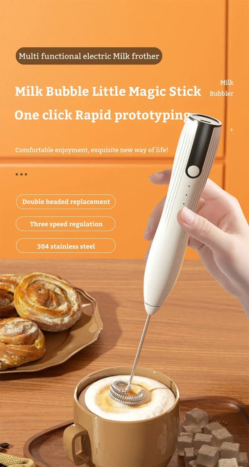 Mini Electric Milk Foamer Blender Wireless Coffee Whisk