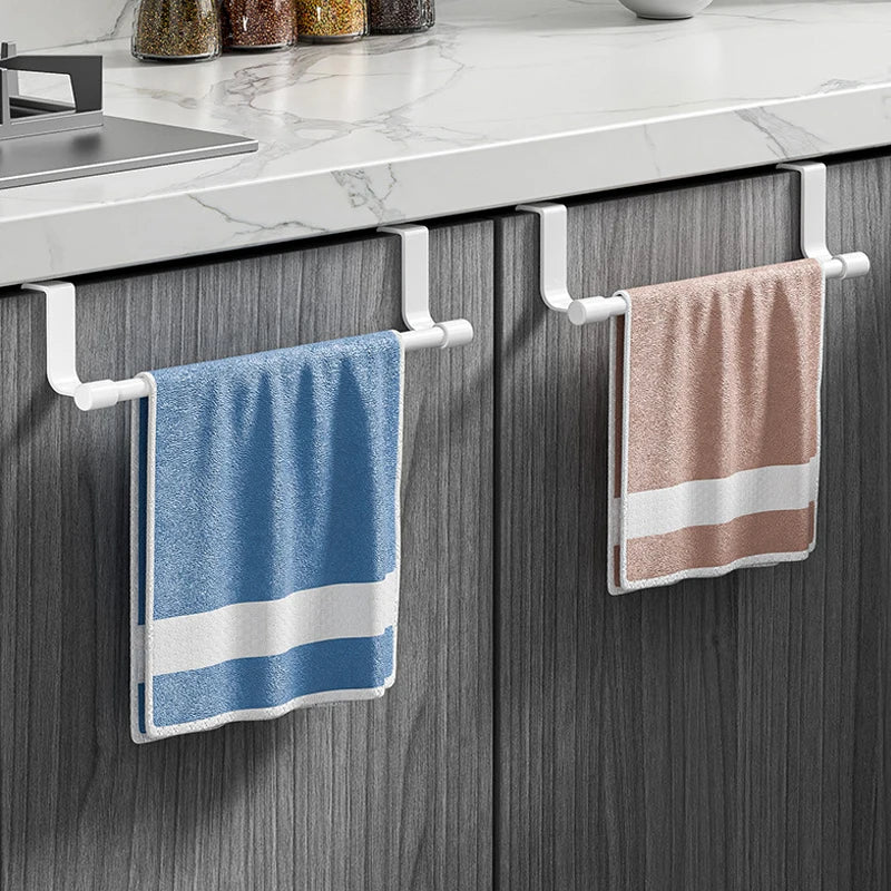 Stainless Steel Wall-Mounted Towel Rack Space-Saving Door Cabinet