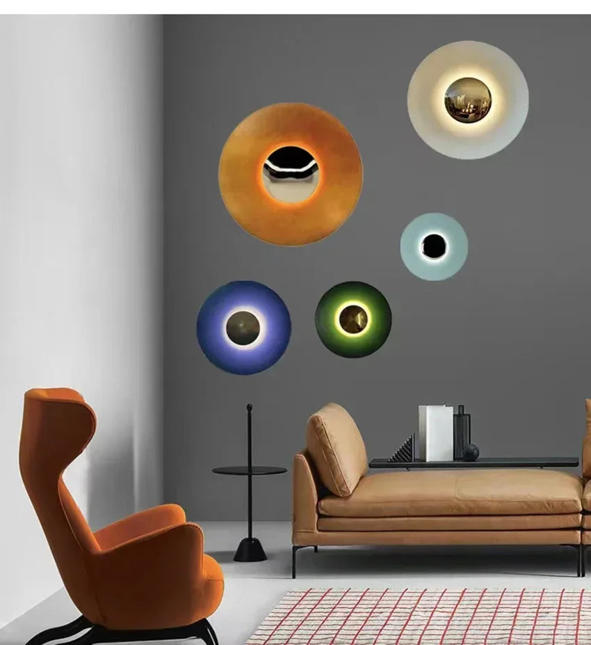Modern Minimalist Designer Led Wall Light Dish Foyer