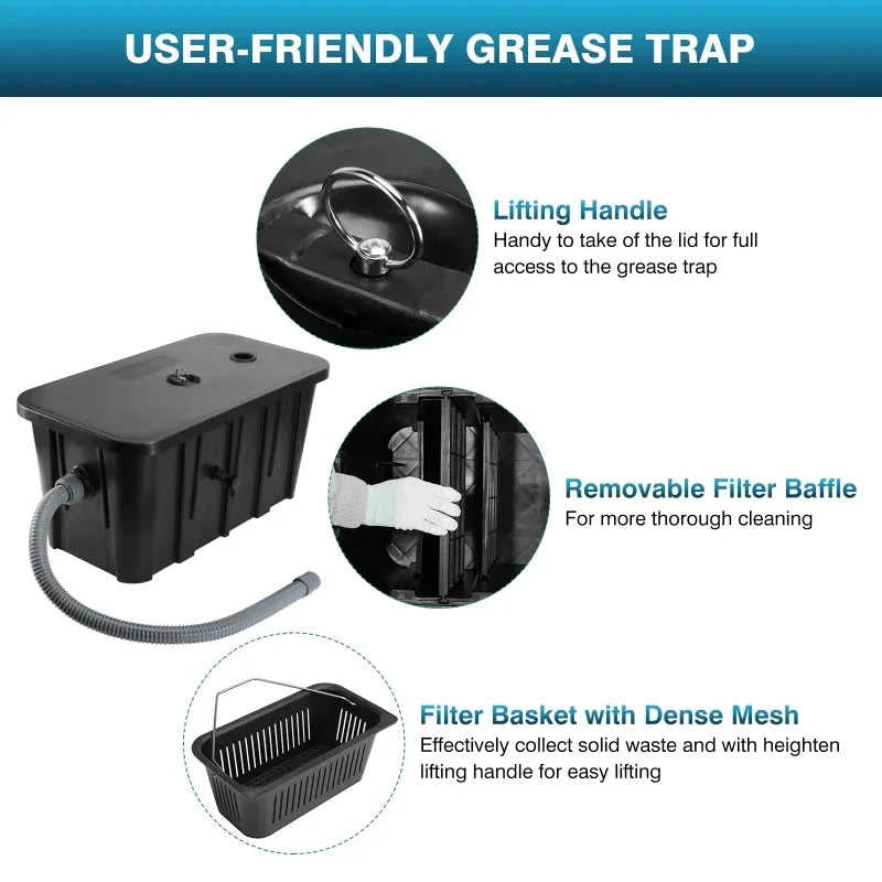 Commercial Oil-Water Separator Oil Grease Trap Outlet Restaurant