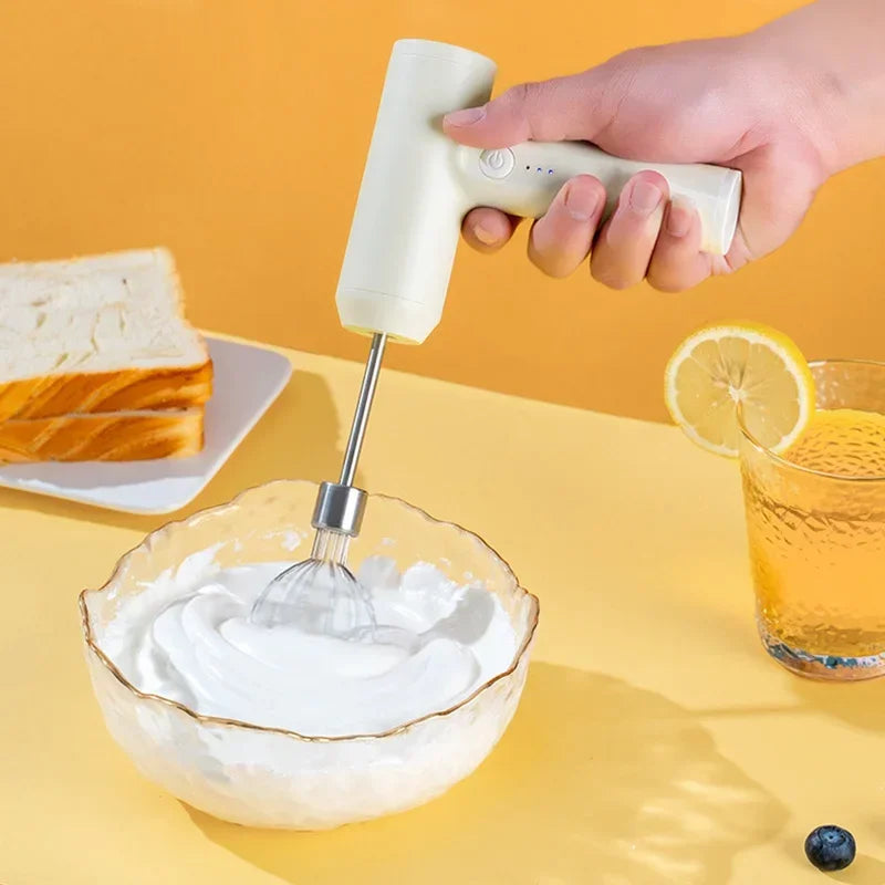 Electric Egg Beater Food Whisk Handheld Rechargeable Speeds