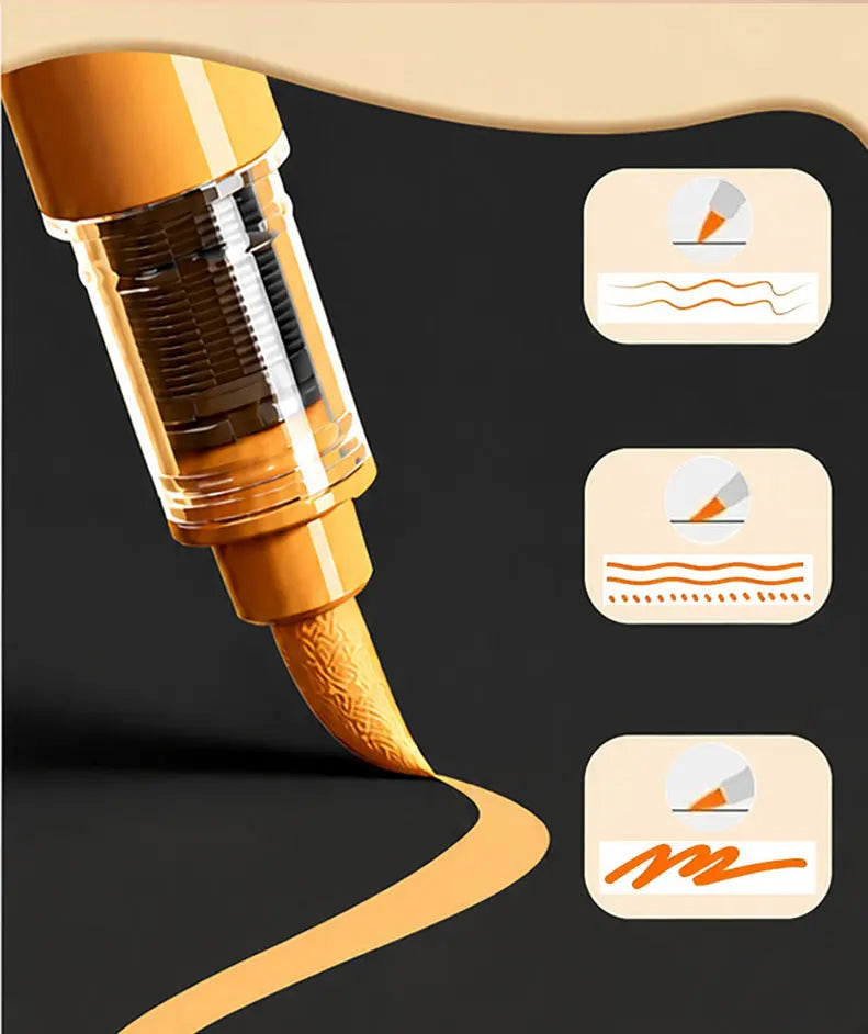 12-418 Colors Acrylic Marker Washable Markers Brush Tip