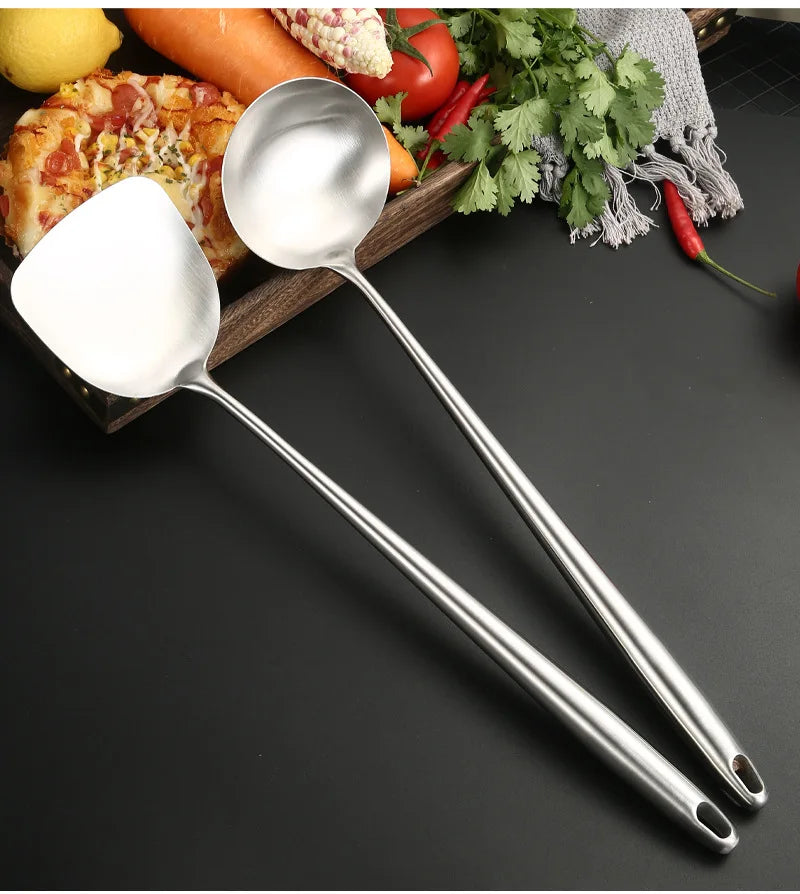 Utensils Food Stainless Steel Wok Spatula Ladle Skimmer