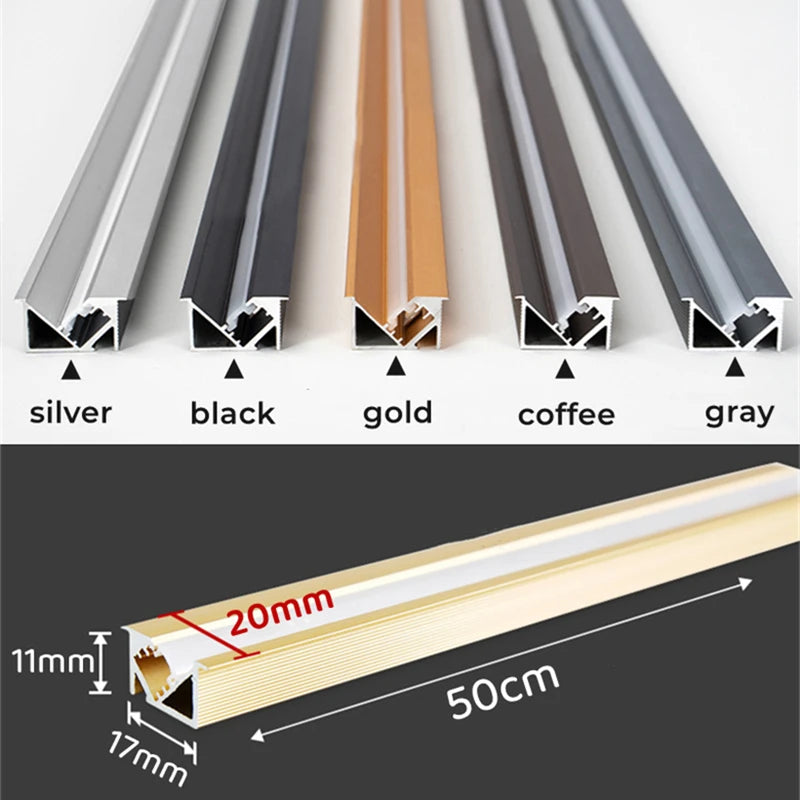 5m/1m/Pcs Invisible Led Recessed Aluminum Profile Hidden