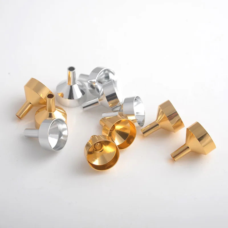 10pcs Metal Mini Funnel Oil Liquid Funnel Detachable