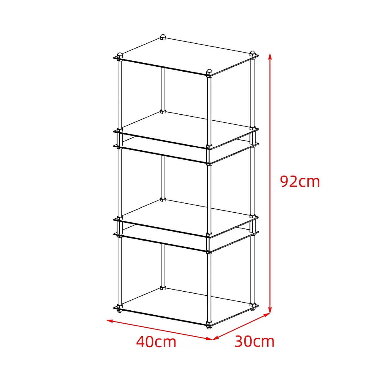 Bauhaus Stainless Steel Metal Modular Storage Rack Floor