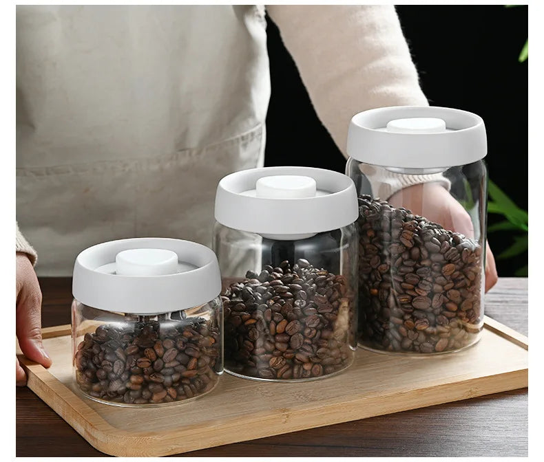 Coffee Beans Vacuum Sealed Tank Glass Sealed Jar