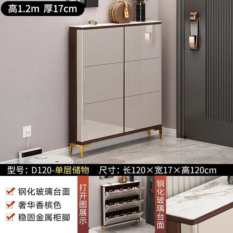 Luxury Ultra-Thin Shoe Cabinet Organizer Storage Living Room
