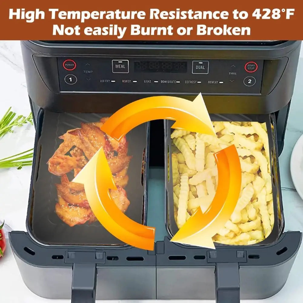 Large Size Silicone Airfryer Basket Liners Square Shape