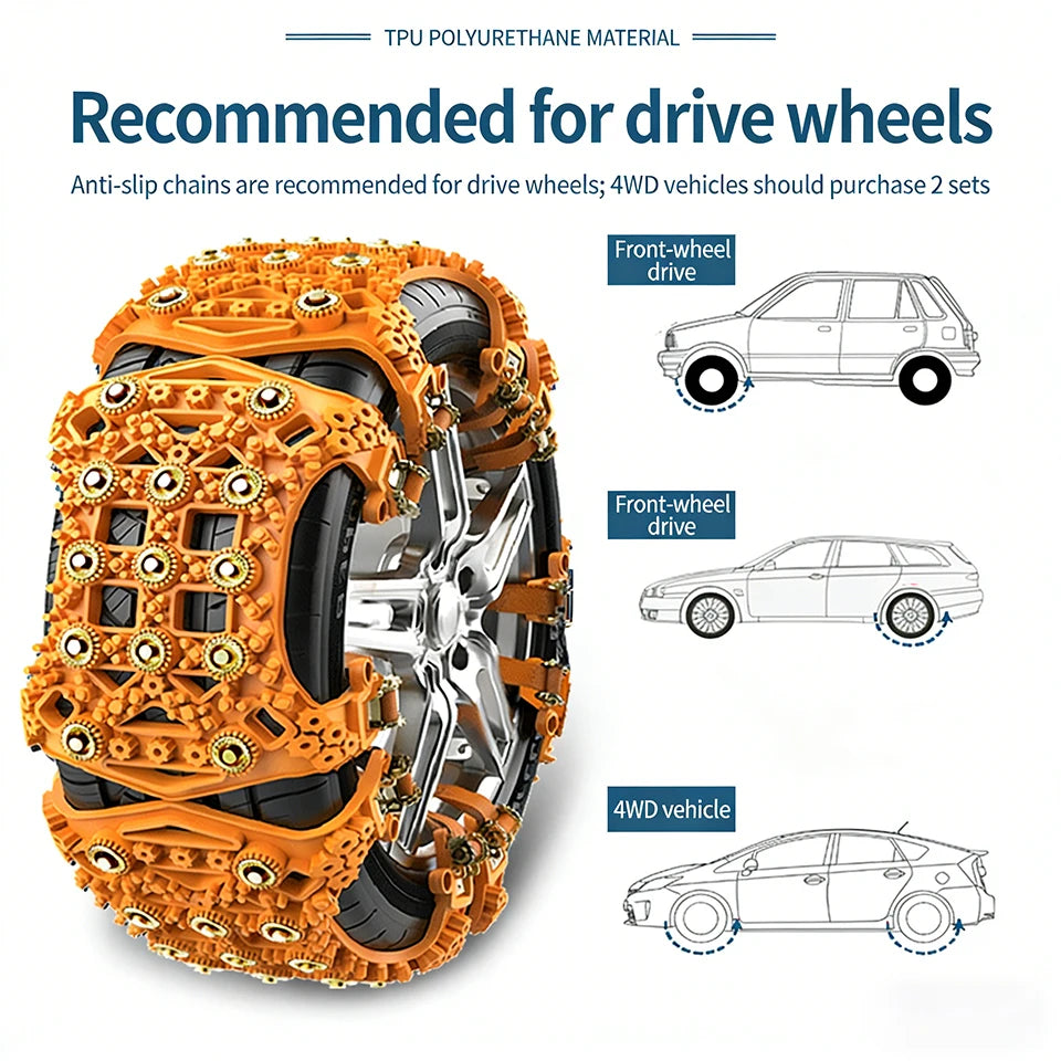 Automobile Snow Chains Winter Tire Anti-Skid Chain 165-255mm