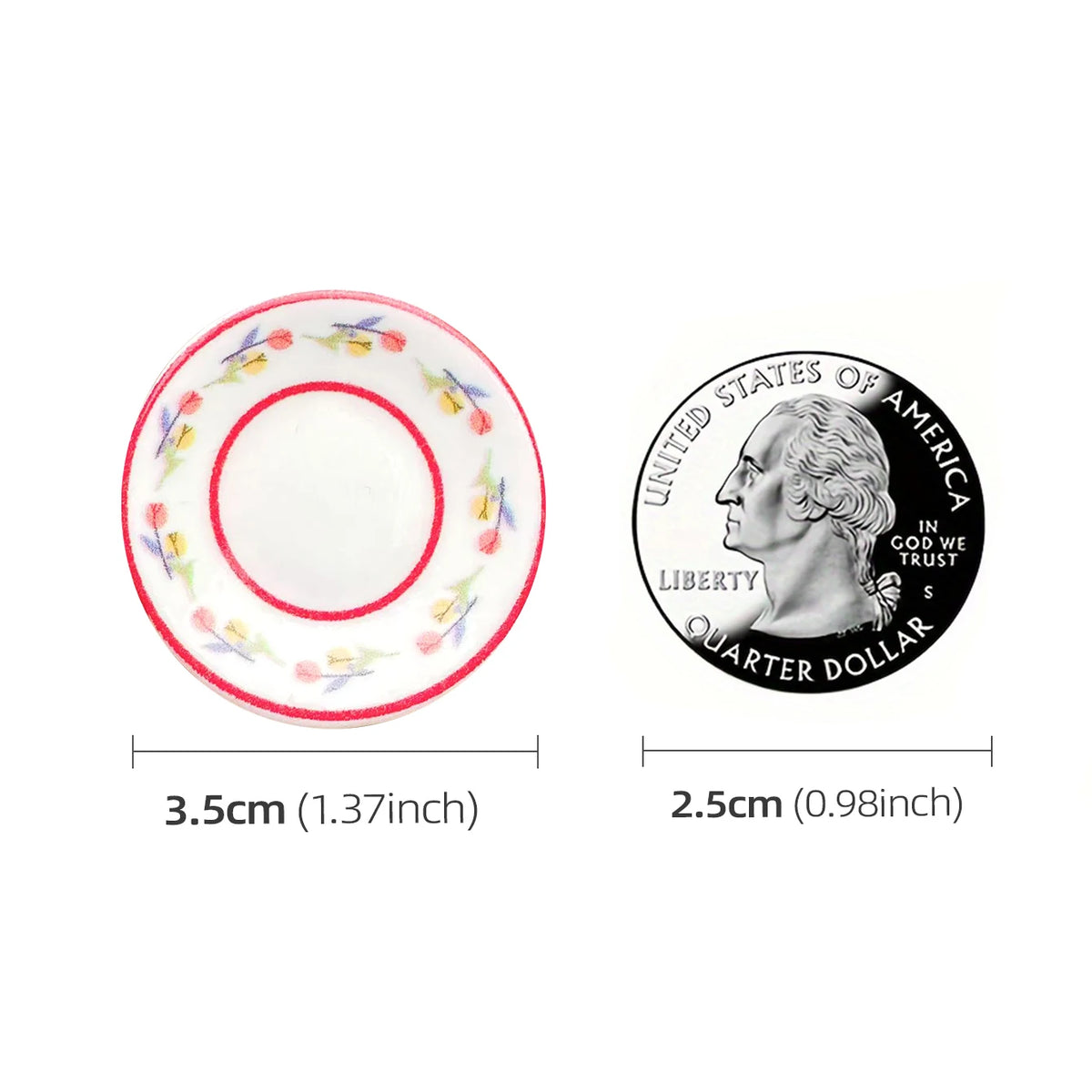 5pcs Dollhouse Miniature Plates Cute Pastoral Style Mini