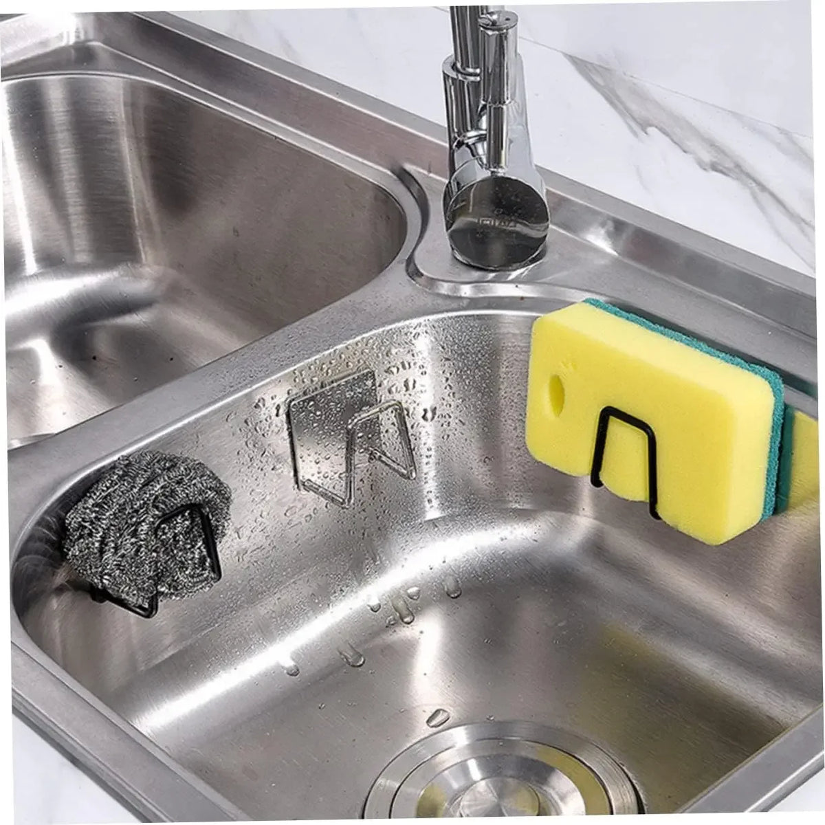 Sponge Rack Self-Adhesive Sink Sponge Drain Rack 304
