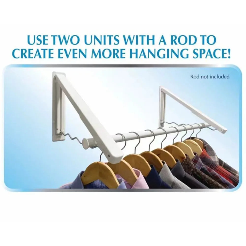 Wall Mounted Retractable Clothes Hanger Space Saving