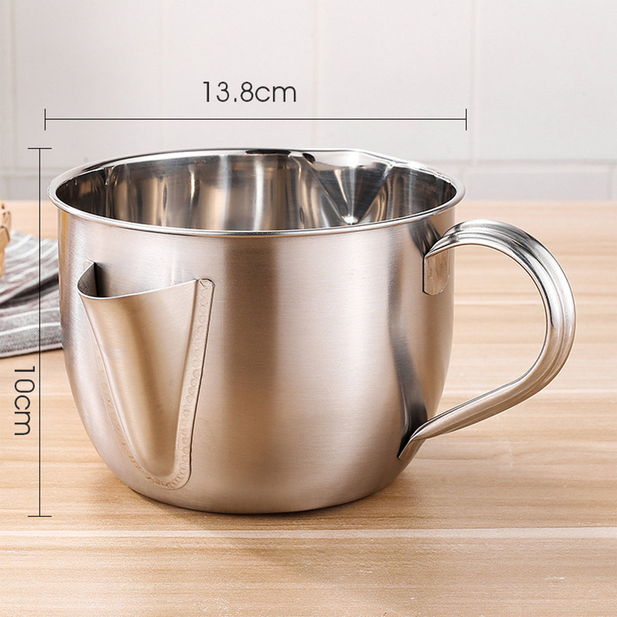 1000ml Stainless Steel Oil Filter Soup Pot Grease