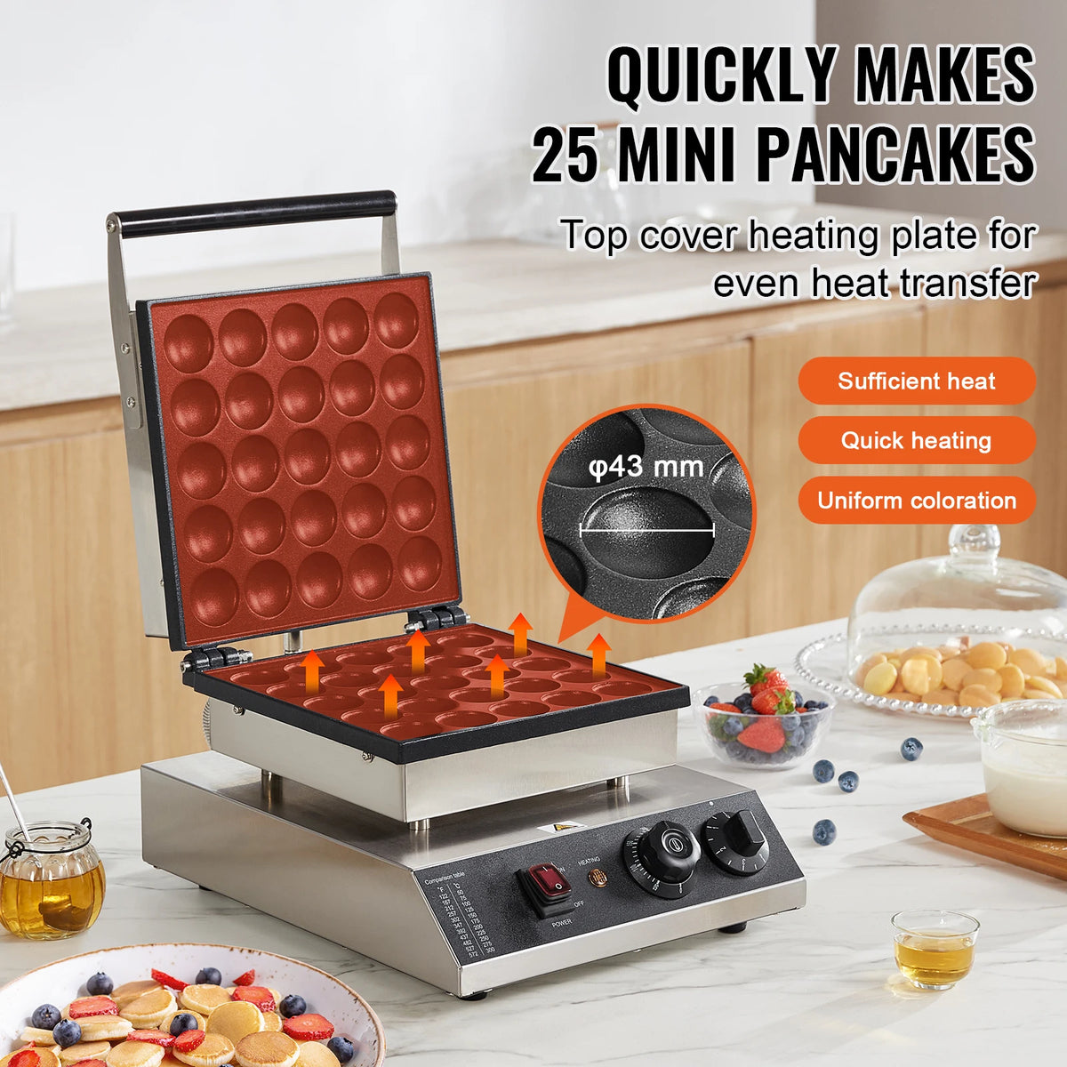 Succebuy Electric Waffle Maker 25pcs Mini Dutch Pancake