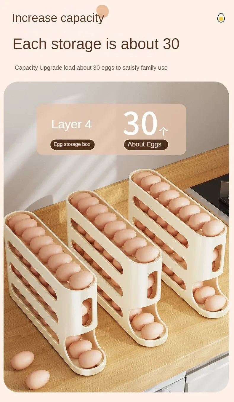 2/3/4 Tier Egg Holder Storage Container Automatic Rolling