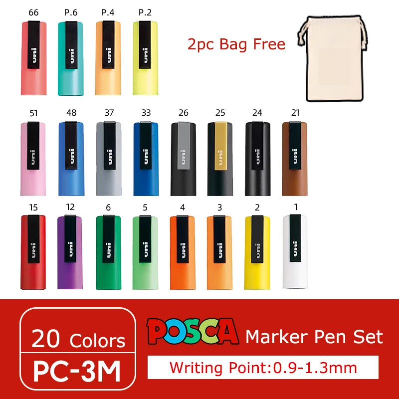 Uni Posca Full Marker Pen Storage Bag Pc-1m