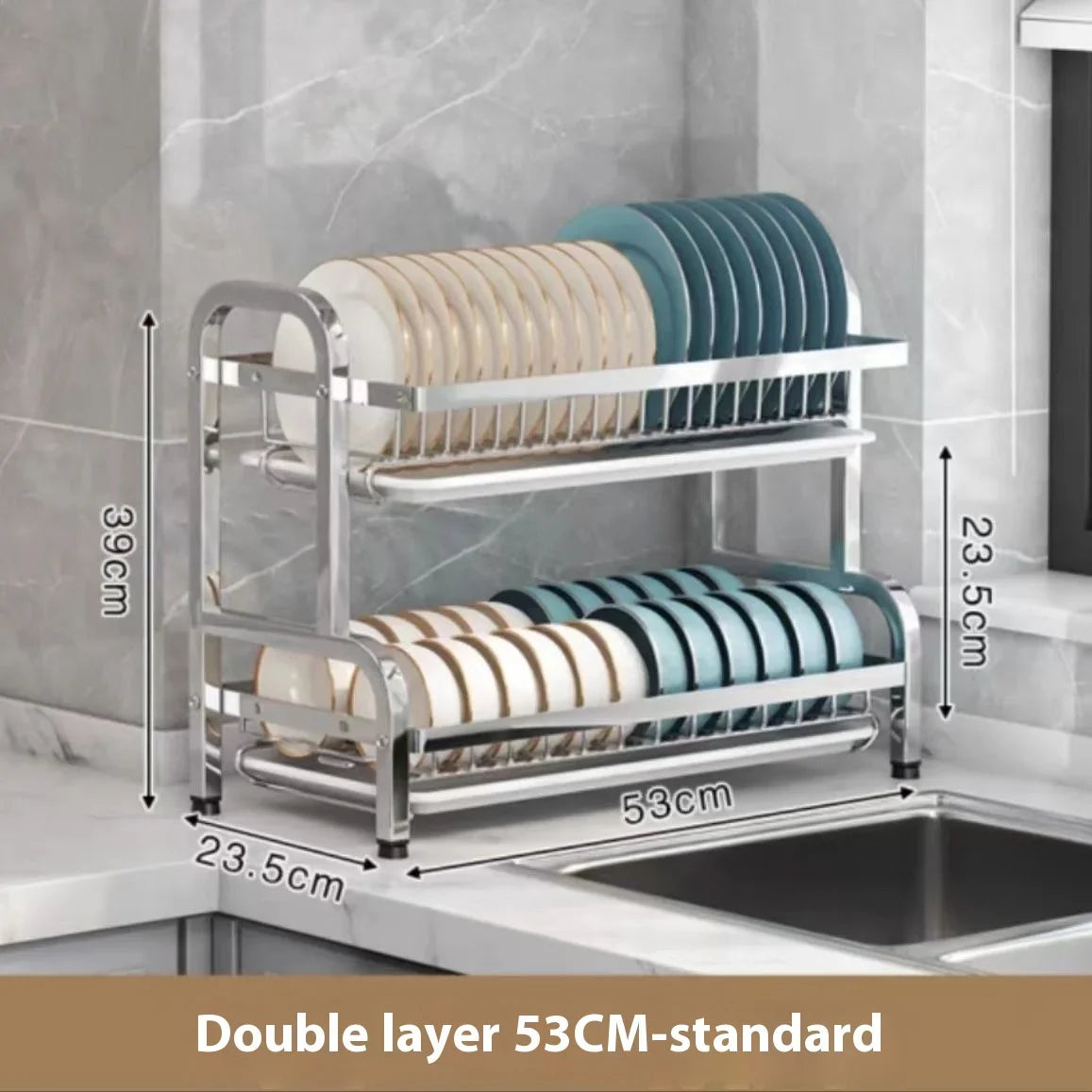 Dish Drying Rack Cutlery Holder Drain Tray Cutlery