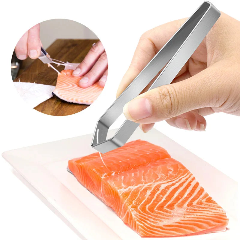 Pc Stainless Steel Fish Bone Tweezers Pincer Clip