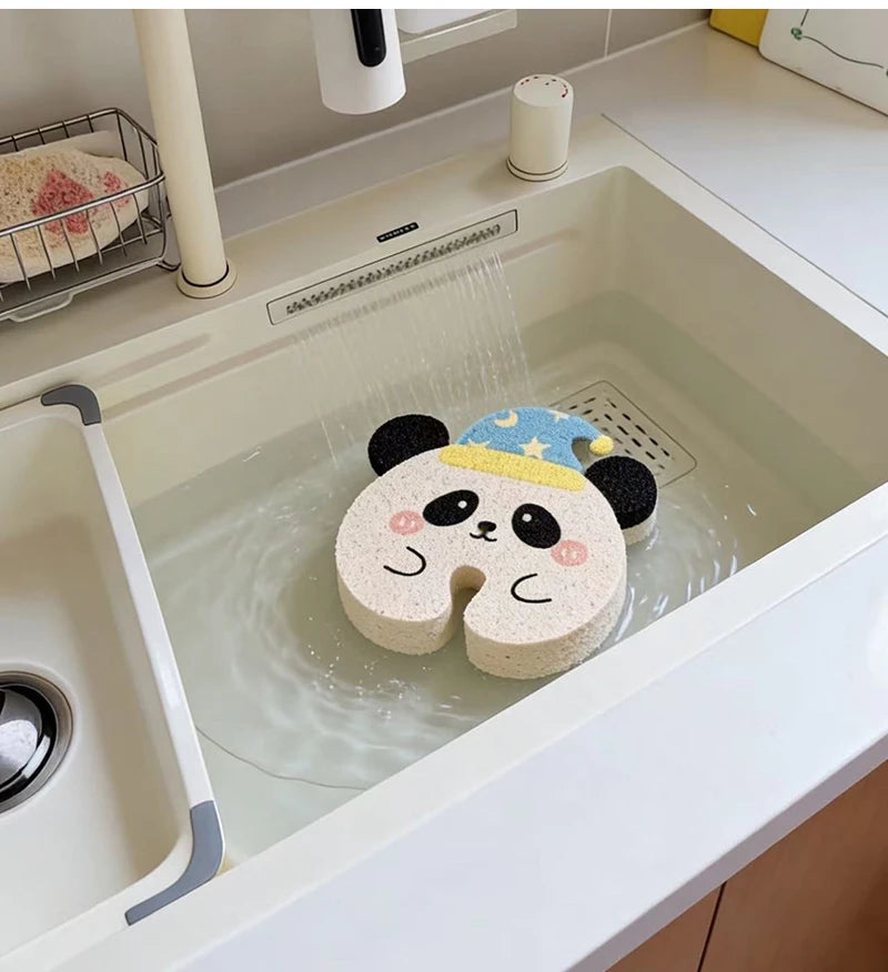 Dishwashing Sponge Cute Cartoon Animal Dishwashing Wipe Dual