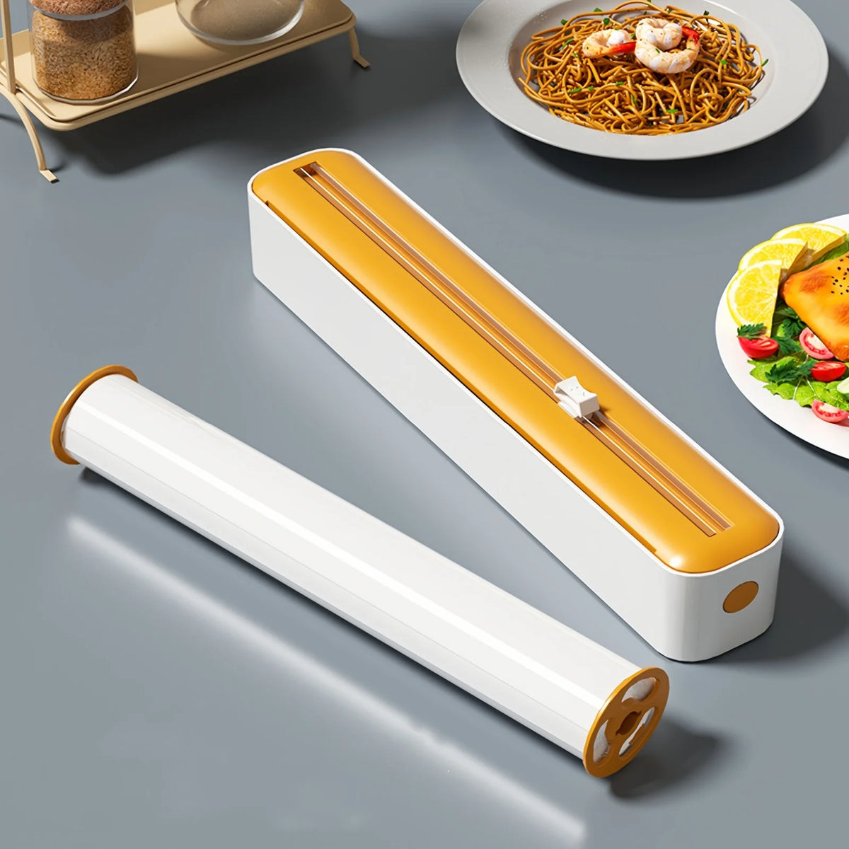 2-In-1 Plastic Wrap & Foil Dispenser Slide Cutter