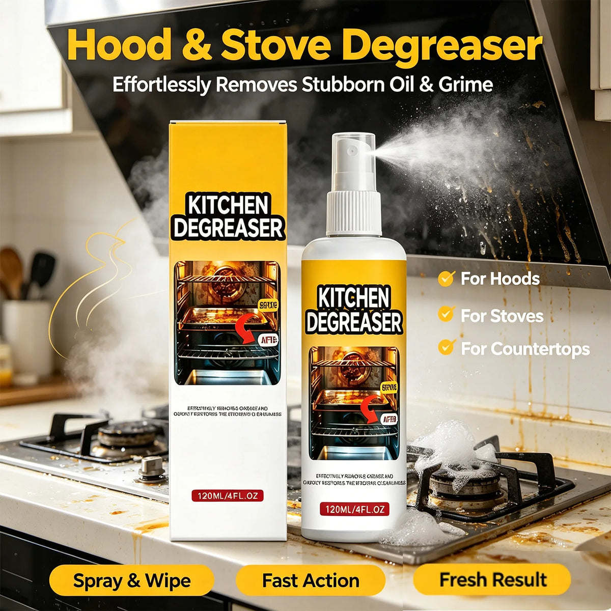 120ml Grease Degreaser Cleaner Effective Oil Stain Remover