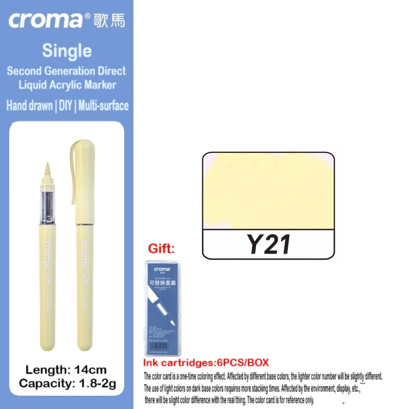 Croma 160/1 Colors Refillable Direct Liquid Acrylic Marker