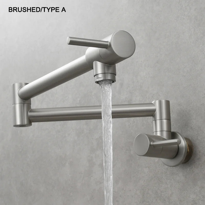 Brass Pot Filler Tap Wall Mount Foldable Faucet
