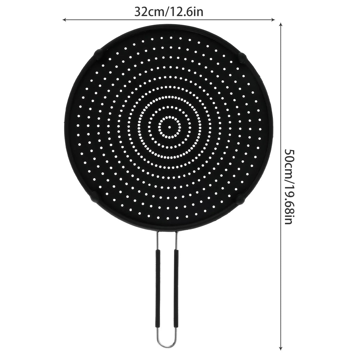 Silicone Splatter Screen Foldable Handle Heat-Resisting Oil