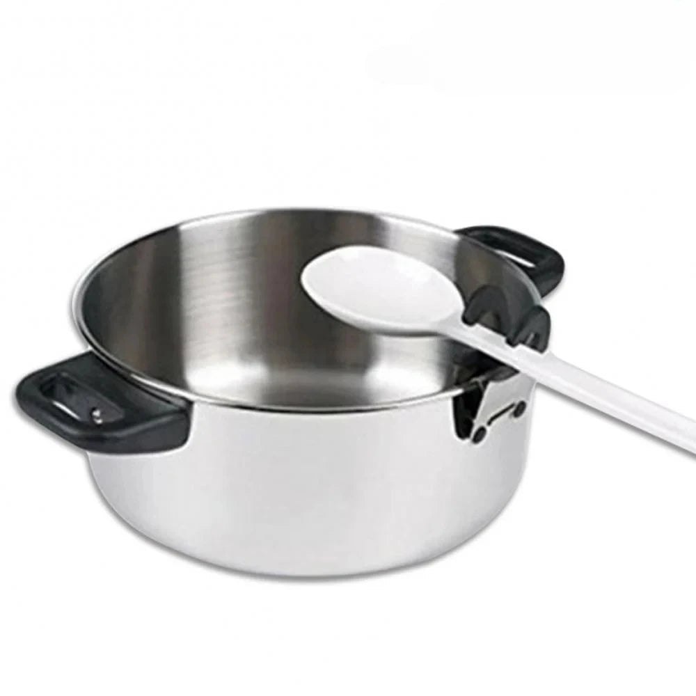 Anti-Scald Silicone Grip Pot Clip Holder Spoon Stainless