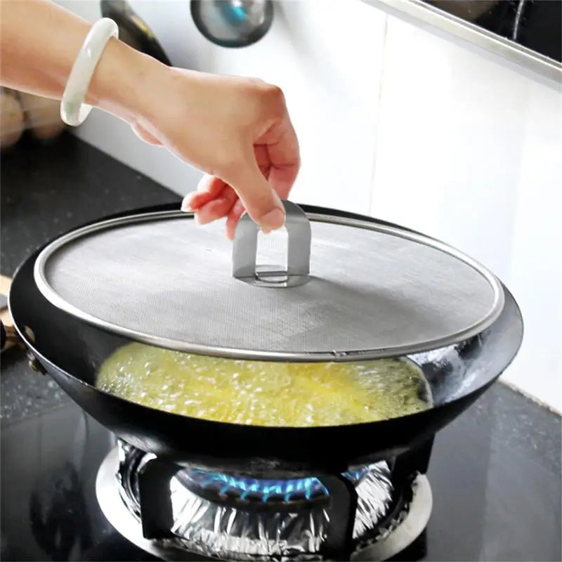 Stainless Steel Splatter Screen Mesh Pot Lid Cover