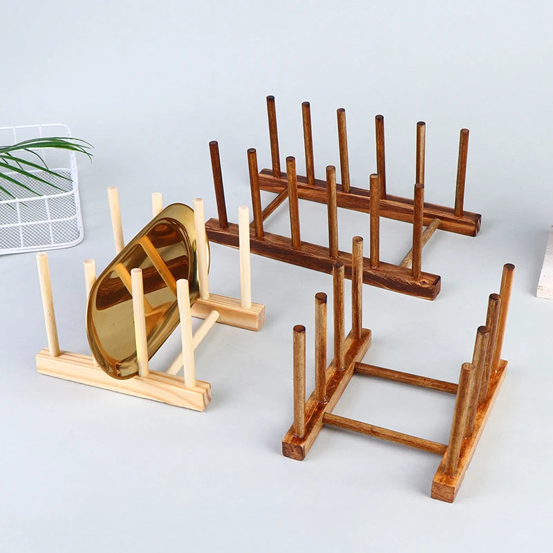 Wooden Dish Drainer Rack Plate Dish Drying Rack