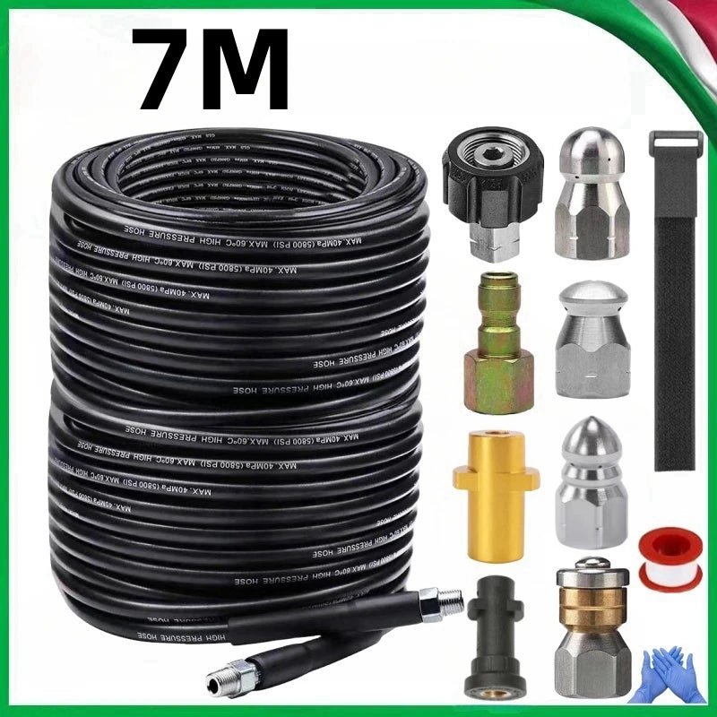 2m-35m Sewer Drainage Cleaning Hose Pipe Cleaning Kit