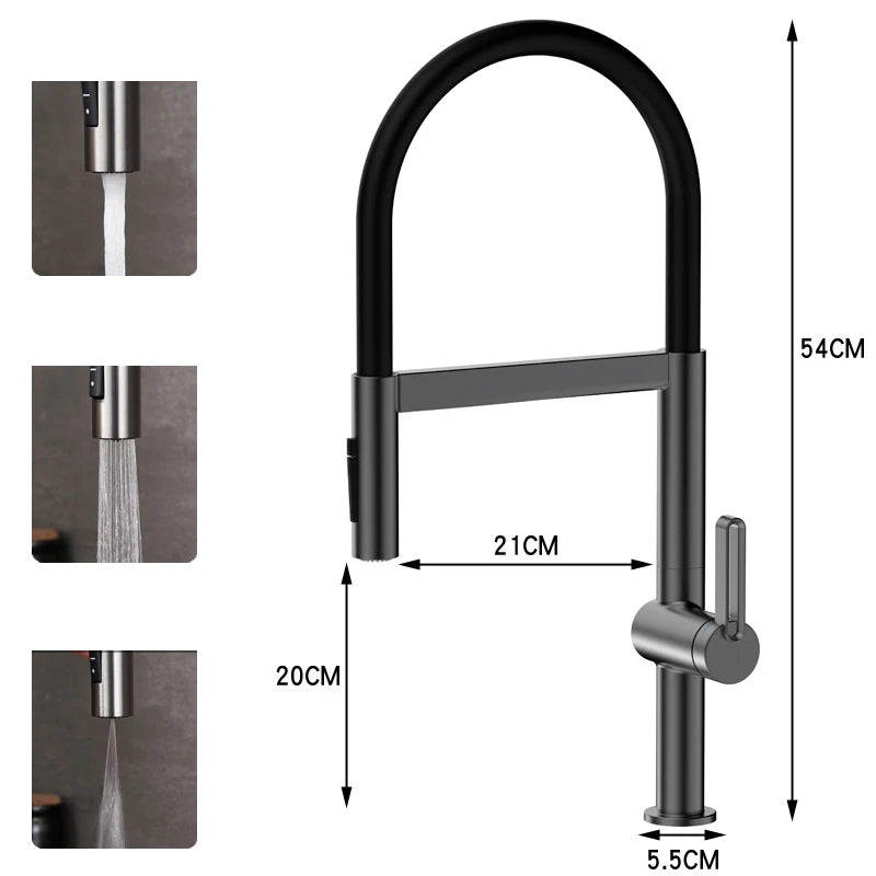 Gray Faucet Sink Faucets Brass Pull Down Sprayer